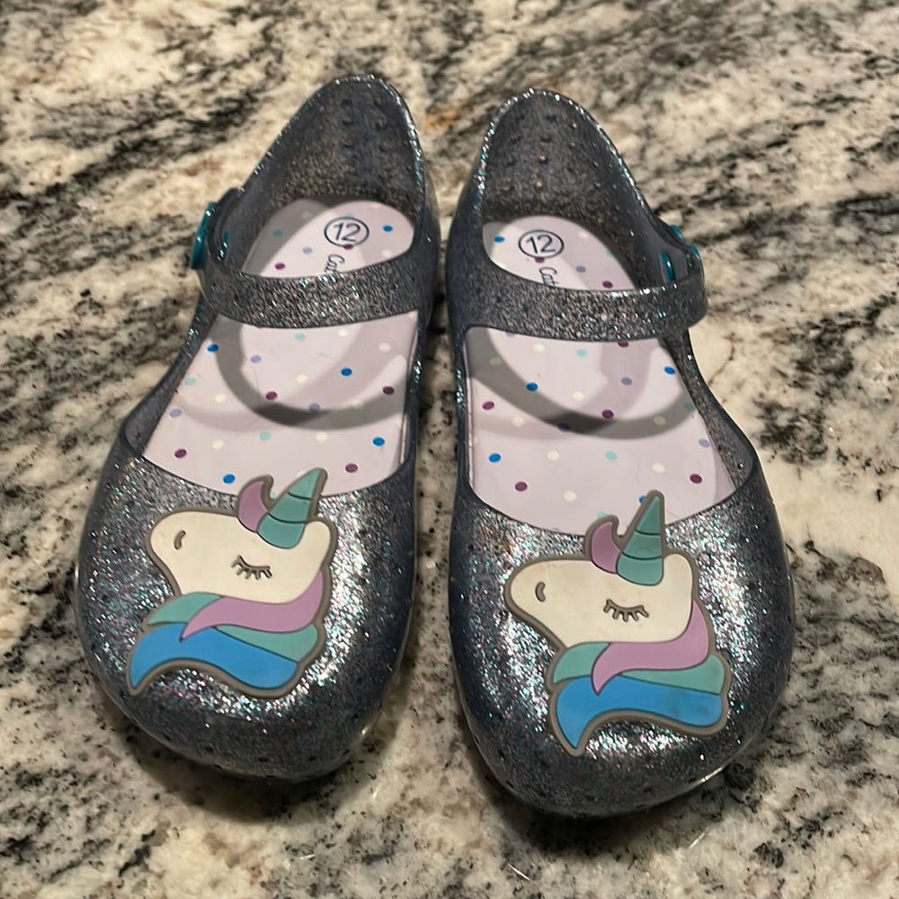 Girls Cat and Jack glitter jelly Mary Janes size 12